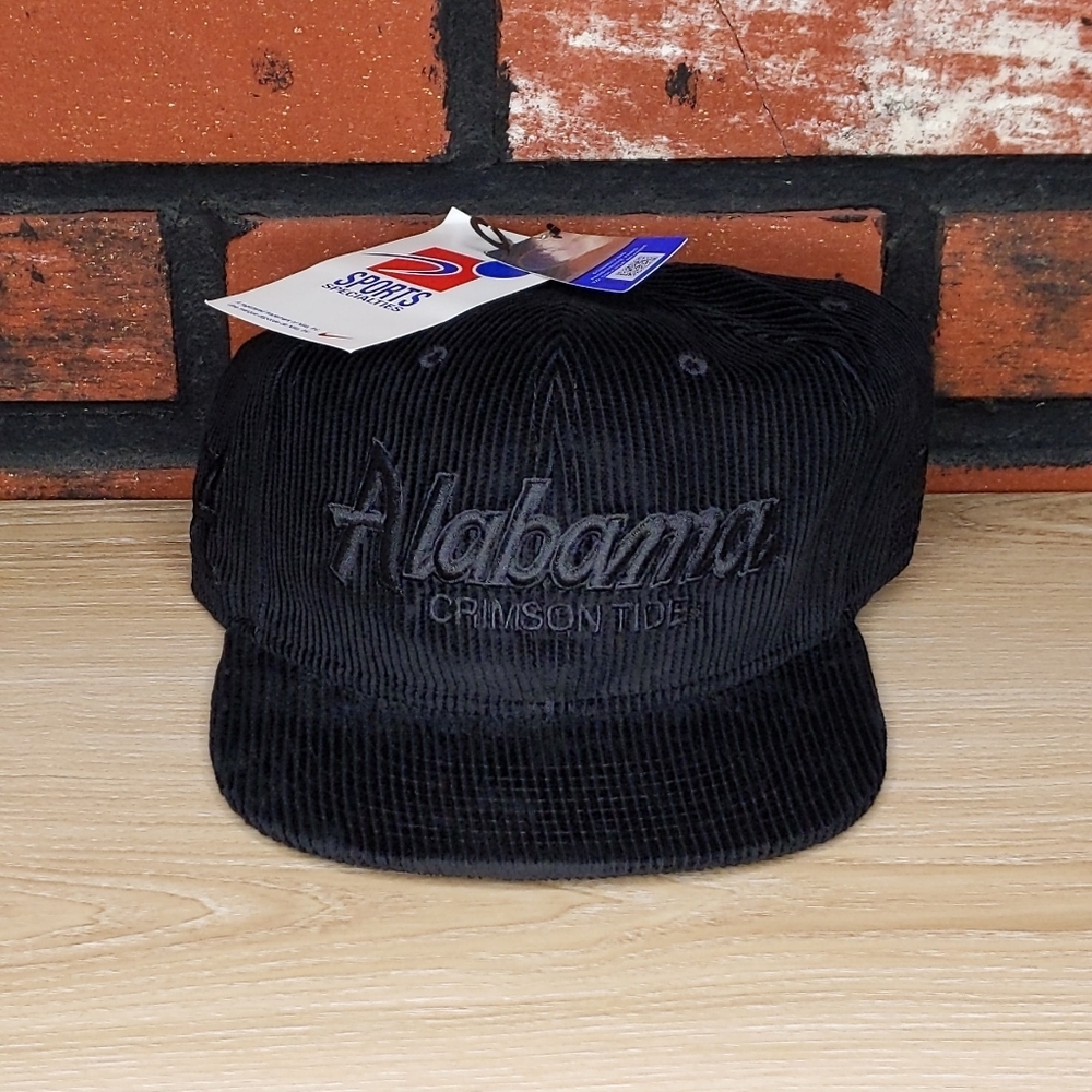 Nike Sports Specialties Corduroy Hat Alabama Crimson Tide Cap New Black Tonal OS